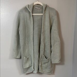 Lauren Hanson Vintage Fisherman Knit Hooded Cardigan